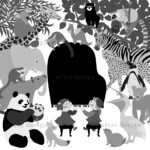 動物園のイラスト。ピアノ教室の発表会プログラム